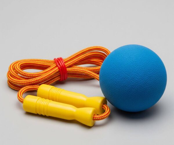 Leker med aktivitet – hoppestrikk og ball